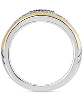 Wonder Fine Jewelry Garnet (3/4 ct. t.w.) & Diamond (1/10 ct. t.w.) Ironman Ring in Sterling Silver & Gold-Plate - Sterling Silver  Gold