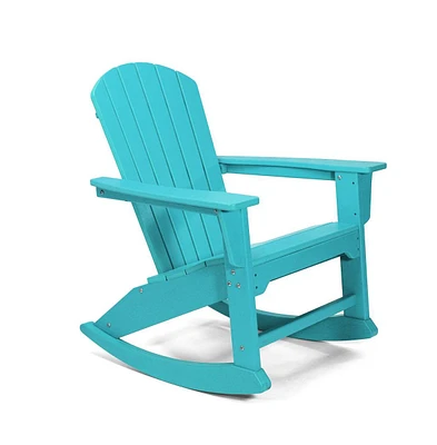 ResinTEAK Pacific Outdoor Adirondack Rocking Chair For Fire Pits, Patio, Porch, and Deck