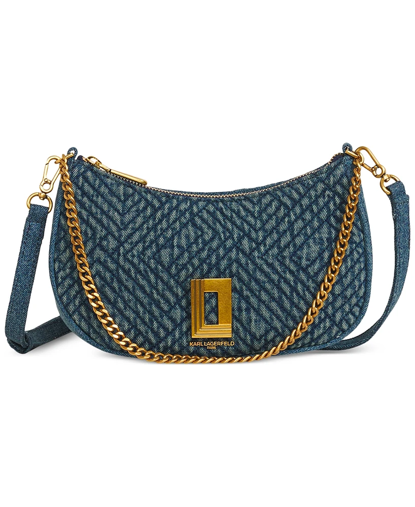 Karl Lagerfeld Paris Lafayette Small Denim Shoulder Bag