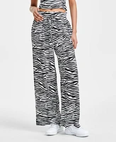 Bar Iii Women's Pleated Wide-Leg Smocked-Waist Pants, Created for Macy's