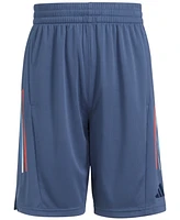 adidas Big Boys Aeroready Elastic-Waistband Graphic 3-Stripe Shorts