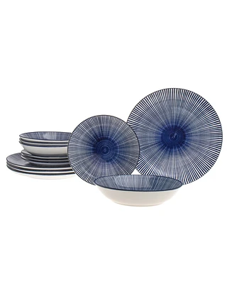 Godinger Blue 12 Piece Dinnerware Set, Service for 4