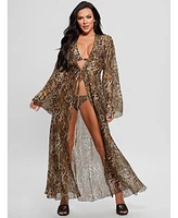 Guess Women's Long Silk-Blend Kimono