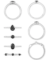 4-Pc. Set Black Spinel Stack Rings (2-1/20 ct. t.w.) Sterling Silver