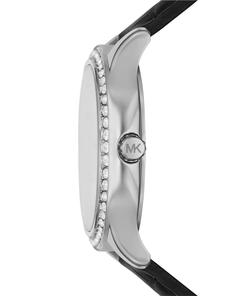 Michael Kors Women's Sage Three-Hand Croco Embossed Leather Watch 38mm