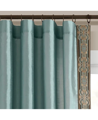 Lush Decor Luxury Traditional Regency Faux Silk Border Trim Window Curtain Panel