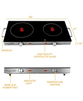 MegaChef 1700 Watts Ceramic Infrared Double Electric Cooktop