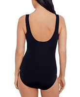 Swim Solutions Women's Printed Scoop-Neck One-Piece Swimsuit, Created for Macy's