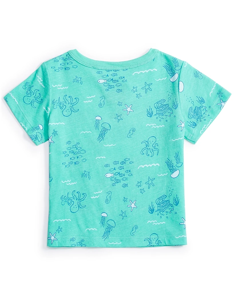 First Impressions Baby Boys Sea-Print T-Shirt, Created for Macy's
