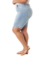 Gloria Vanderbilt Plus Shape Effect Pull-On Denim Bermuda Shorts