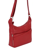 Mancini Pebble June Leather Crossbody Handbag