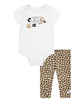 Nike Baby Girls Bodysuit and Floral Leggings Set