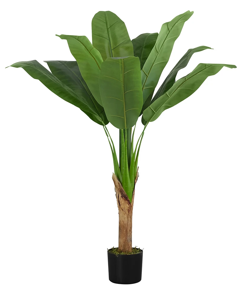 Monarch Specialties 43" Indoor Artificial Floor Banana Tree with Black Pot