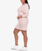 White Mark Plus Hoodie Sweatshirt Dress