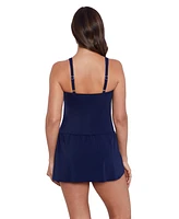 ShapeSolver by Penbrooke Women's Square Neck Skater Swim Dress