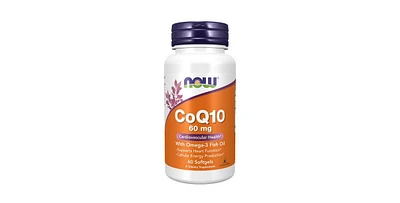 Now Foods CoQ10 with Omega 3 Fish Oil, 60 mg, 60 Softgels