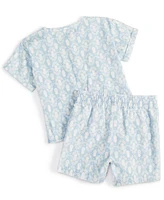 First Impressions Baby Boys Pineapple Stamps Printed Henley & Shorts, 2 Piece Set, Created for Macy's