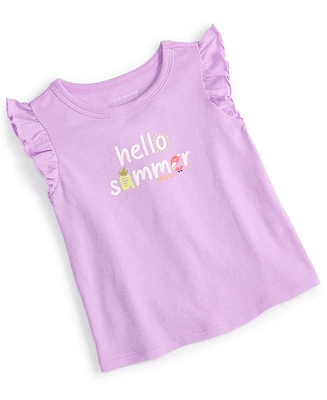 First Impressions Baby Girls Hello Summer Puff Graphic T-Shirt, Created for Macy's