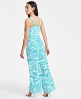 Bar Iii Petite Animal Print Sleeveless Top Printed Pull On Wide Leg Pants Created For Macys