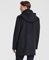 Calvin Klein Men's Regular Fit Black Solid Overcoat