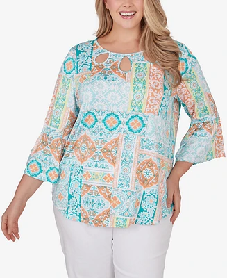 Ruby Rd. Plus Size Breezy Eclectic Knit Top