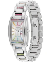 Coach Women's Reese Rainbow Silver-Tone Stainless Steel and Rainbow Crystal Watch 24mm