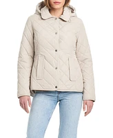 Jones New York Women's Hooded Quilted Water-Resistant Jacket