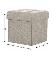 Ornavo Home Foldable Tufted Storage Ottoman