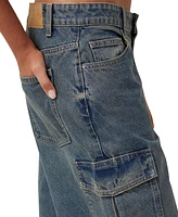 Cotton On Women's Super Baggy Cargo Denim Jort Shorts