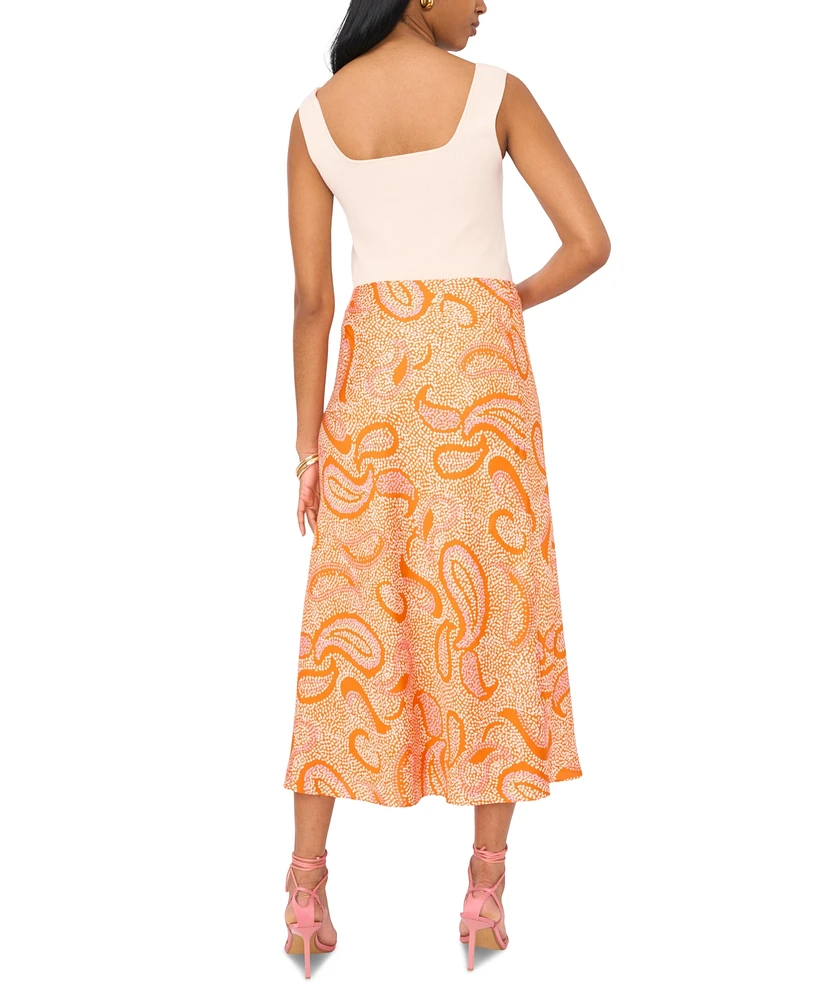 1.state Women's Paisley Printed Midi Skirt