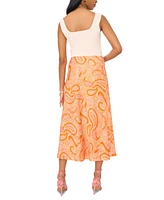 1.state Women's Paisley Printed Midi Skirt