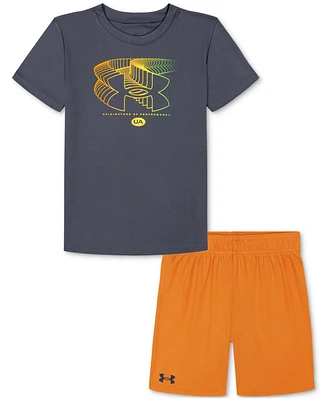 Under Armour Toddler & Little Boys Fading Logo T-Shirt Shorts, 2 Piece Set