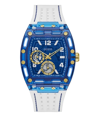 Guess Men's Multi-Function White Silicone Watch, 44mm