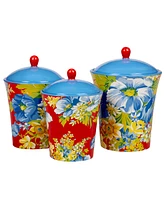 Certified International Blossom Set of 3 Canisters