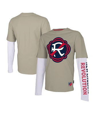 Men's Stadium Essentials Tan New England Revolution Status Long Sleeve T-shirt