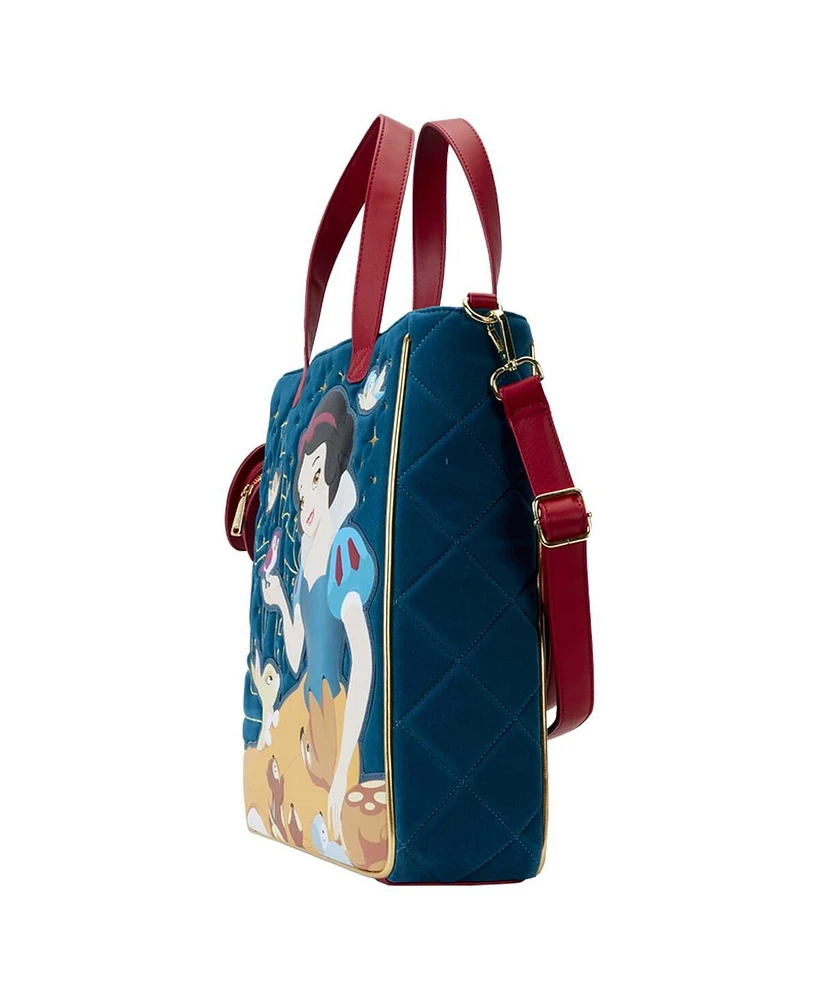 Women's Loungefly Snow White and the Seven Dwarfs Heritage Quilted Velvet Quilted Velvet Tote Bag