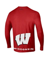 Men's and Women's Under Armour Red Wisconsin Badgers 2024 On-Court Bench Unity Performance Long Sleeve T-shirt