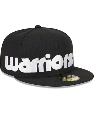 Men's New Era Black Golden State Warriors Checkerboard Uv 59FIFTY Fitted Hat