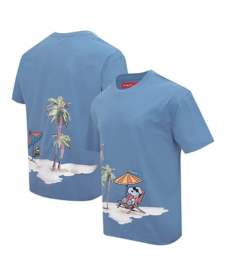 Men's Freeze Max Snoopy Blue Peanuts Chilling The Sun Loose T-shirt
