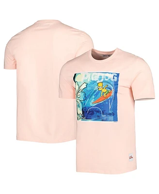 Men's and Women's Freeze Max Pink The Simpsons Surfboarding T-shirt