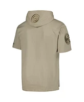 Men's Pro Standard Khaki Chicago Cubs Neutral Short Sleeve Hoodie T-shirt