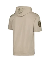 Men's Pro Standard Tan Milwaukee Brewers Neutral Short Sleeve Hoodie T-shirt