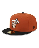 Men's New Era Rust, Black Miami Heat Two-Tone 59FIFTY Fitted Hat