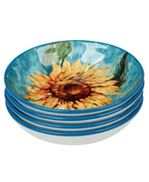 Certified International Golden Sunflowers Set of 4 Soup Bowls