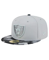 Men's New Era Gray Las Vegas Raiders Active Camo 59FIFTY Fitted Hat