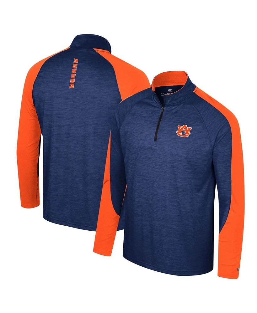 Men's Colosseum Navy Auburn Tigers Langmore Raglan Quarter-Zip Top