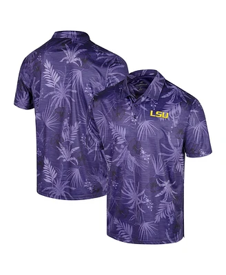 Men's Colosseum Purple Lsu Tigers Big and Tall Palms Polo Shirt