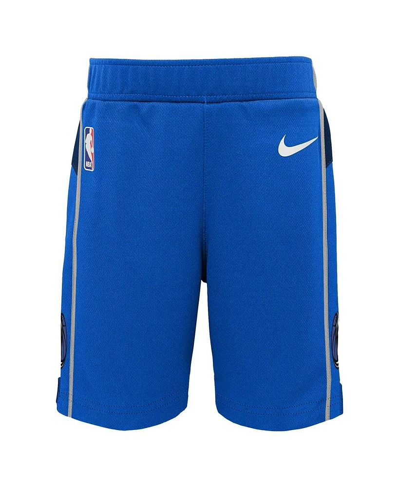 Little Boys and Girls Nike Blue Dallas Mavericks Icon Replica Shorts