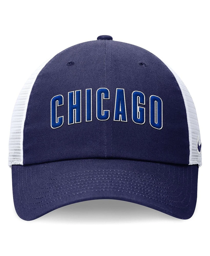 Men's Nike Royal Chicago Cubs Evergreen Wordmark Trucker Adjustable Hat