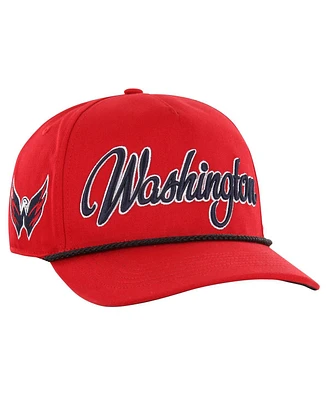 Men's '47 Brand Red Washington Capitals Overhand Logo Side Patch Hitch Adjustable Hat